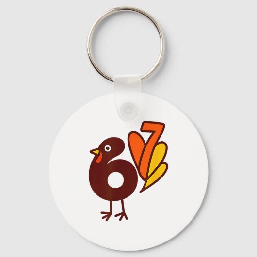 Elegant 67 Turkey Bird Six Seven Silhouette Fall S Sleutelhanger (Voorkant)