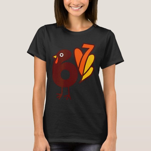 Elegant 67 Turkey Bird Six Seven Silhouette Fall S T-shirt (Voorkant)