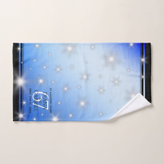 Elegant 67th Star Sapphire Wedding Jubileum Bad Handdoek (Handdoek)