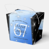 Elegant 67th Star Sapphire Wedding Jubileum Bedankdoosjes (Achterkant)