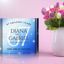 Elegant 67th Star Sapphire Wedding Jubileum Canvas Afdruk