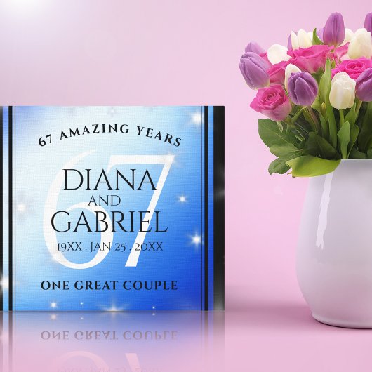 Elegant 67th Star Sapphire Wedding Jubileum Canvas Afdruk