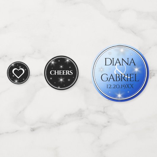 Elegant 67th Star Sapphire Wedding Jubileum Confetti (Achterkanten)