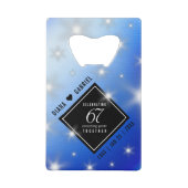 Elegant 67th Star Sapphire Wedding Jubileum Creditkaart Flessenopener (Voorkant)