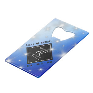 Elegant 67th Star Sapphire Wedding Jubileum Creditkaart Flessenopener