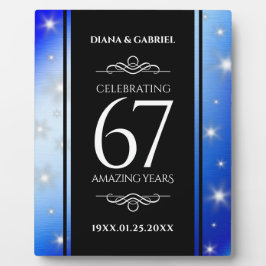 Elegant 67th Star Sapphire Wedding Jubileum Fotoplaat