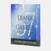 Elegant 67th Star Sapphire Wedding Jubileum Glas Ornament (Voorkant links)