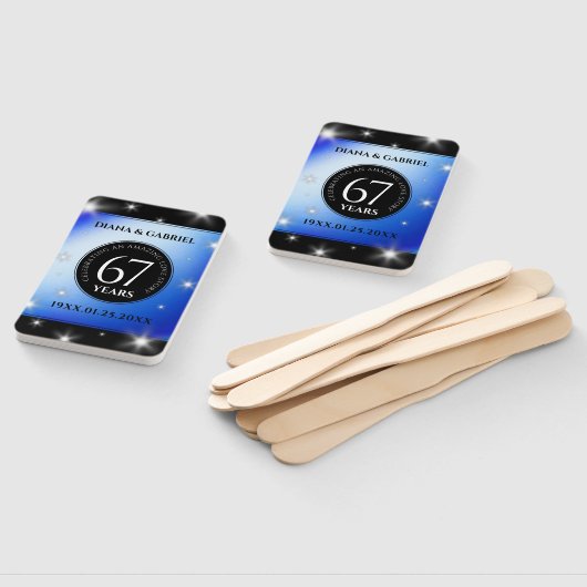 Elegant 67th Star Sapphire Wedding Jubileum Handwaaier (Niet-gemonteerd)