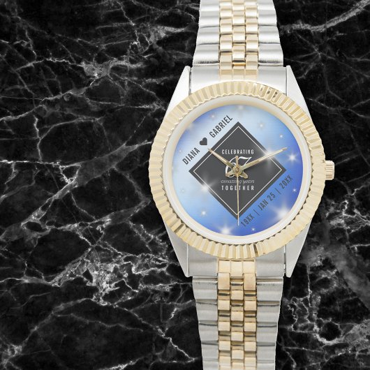 Elegant 67th Star Sapphire Wedding Jubileum Horloge