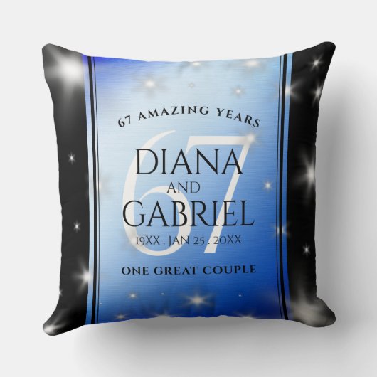 Elegant 67th Star Sapphire Wedding Jubileum Kussen (Achterkant)