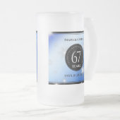 Elegant 67th Star Sapphire Wedding Jubileum Matglas Bierpul (Voorkant rechts)