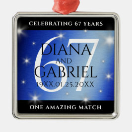 Elegant 67th Star Sapphire Wedding Jubileum Metalen Ornament