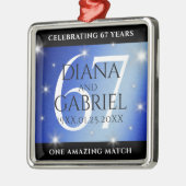 Elegant 67th Star Sapphire Wedding Jubileum Metalen Ornament (Links)