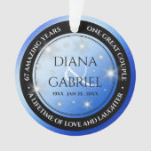 Elegant 67th Star Sapphire Wedding Jubileum Ornament (voorkant)