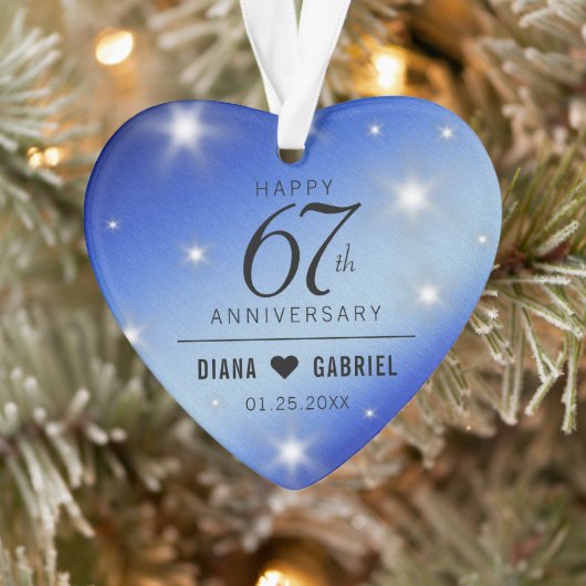 Elegant 67th Star Sapphire Wedding Jubileum Ornament (Boom)