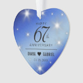 Elegant 67th Star Sapphire Wedding Jubileum Ornament (voorkant)