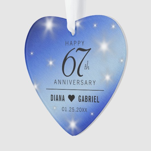 Elegant 67th Star Sapphire Wedding Jubileum Ornament (voorkant)