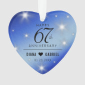 Elegant 67th Star Sapphire Wedding Jubileum Ornament (voorkant)