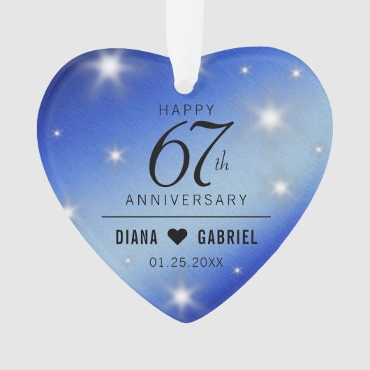 Elegant 67th Star Sapphire Wedding Jubileum Ornament (voorkant)