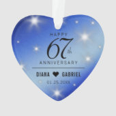 Elegant 67th Star Sapphire Wedding Jubileum Ornament (achterkant)