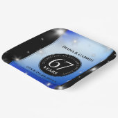 Elegant 67th Star Sapphire Wedding Jubileum Papieren Bordje (Gebogen)