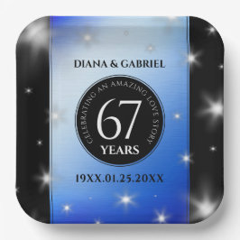Elegant 67th Star Sapphire Wedding Jubileum Papieren Bordje