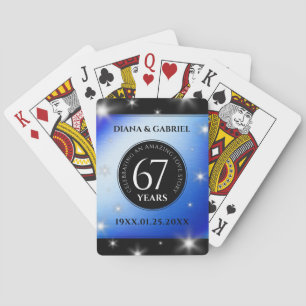 Elegant 67th Star Sapphire Wedding Jubileum Pokerkaarten