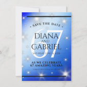 Elegant 67th Star Sapphire Wedding Jubileum Save The Date (Voorkant)