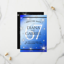 Elegant 67th Star Sapphire Wedding Jubileum Save The Date
