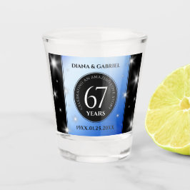 Elegant 67th Star Sapphire Wedding Jubileum Shot Glas