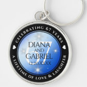 Elegant 67th Star Sapphire Wedding Jubileum Sleutelhanger (Voorkant)