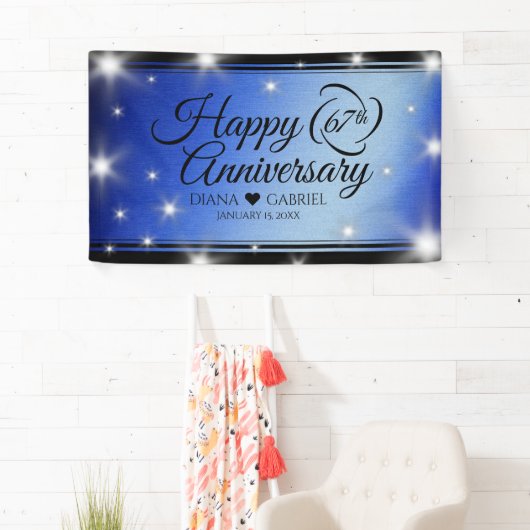 Elegant 67th Star Sapphire Wedding Jubileum Spandoek (Insitu)