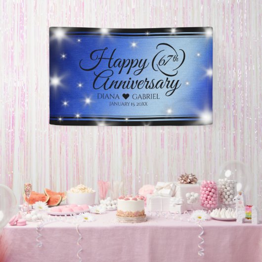 Elegant 67th Star Sapphire Wedding Jubileum Spandoek (Feest)