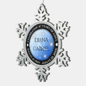 Elegant 67th Star Sapphire Wedding Jubileum Tin Sneeuwvlok Ornament (Rechts)