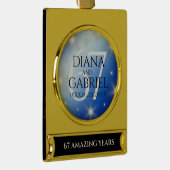 Elegant 67th Star Sapphire Wedding Jubileum Verguld Banner Ornament (Rechts)