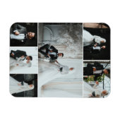 Elegant 6 foto bruiloft collage Keepsake Magneet (Horizontaal)