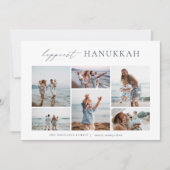 Elegant 6 Foto Collage Happiest Hanukkah Feestdagenkaart (Voorkant)