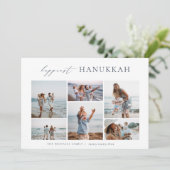Elegant 6 Foto Collage Happiest Hanukkah Feestdagenkaart (Staand voorkant)