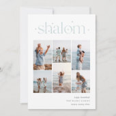 Elegant 6 Foto Collage Shalom Hanukkah Feestdagenkaart (Voorkant)