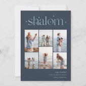 Elegant 6 Foto Collage Shalom Hanukkah Feestdagenkaart (Voorkant)