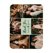 Elegant 6 Foto Collage Weddenschap Bedankt Magnet Magneet (Verticaal)