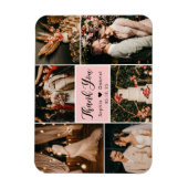 Elegant 6 Foto Collage Weddenschap Bedankt Magnet Magneet (Verticaal)