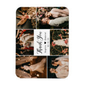 Elegant 6 Foto Collage Weddenschap Bedankt Magnet Magneet (Verticaal)