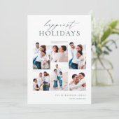 Elegant 6 Fotocollage het gelukkigst Feestdagenkaart (Staand voorkant)
