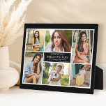 Elegant 6 Photo Black Afstuderen Collage Fotoplaat<br><div class="desc">Viel je afstuderen in stijl door hun 6 favoriete hooggeplaatste portretten te laten zien op dit fotocollage plaque bord. Klassieke zwarte en witte kleuren. De zwarte achtergrondkleur kan worden aangepast om school of fotokleuren aan te passen. Het maakt een prachtige keepname om in je huis te tonen.</div>
