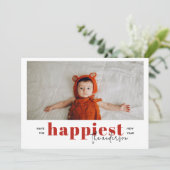 Elegant 6 Photo Collage heeft het gelukkigste nieu Feestdagenkaart (Staand voorkant)