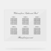 Elegant 6 tafel zitplaatsen kaart Acryl teken Acryl Bord (Voorkant)