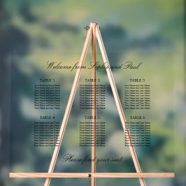 Elegant 6 tafel zitplaatsen kaart Acryl teken Bord