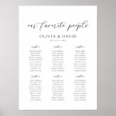 Elegant 6 Tafels Onze favoriete Mensen Zittabel Poster (Voorkant)