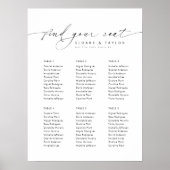 Elegant 6 Tafels Welkom Zitplaatskaart Poster (Voorkant)